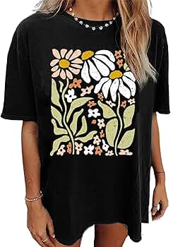 Wildflowers Shirt for Women Oversized Floral T Shirts